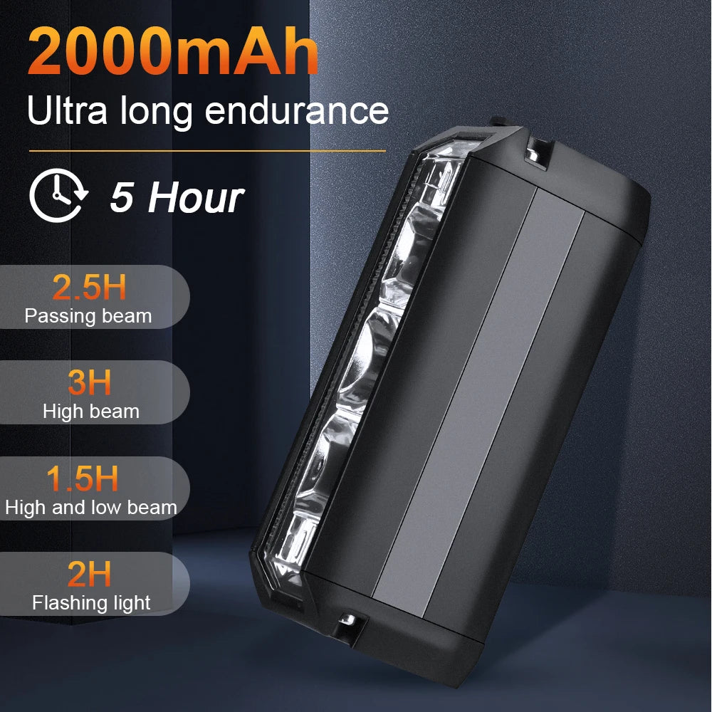 USB Rechargeable Bike Front Light 900 Lumens 2000mAh
