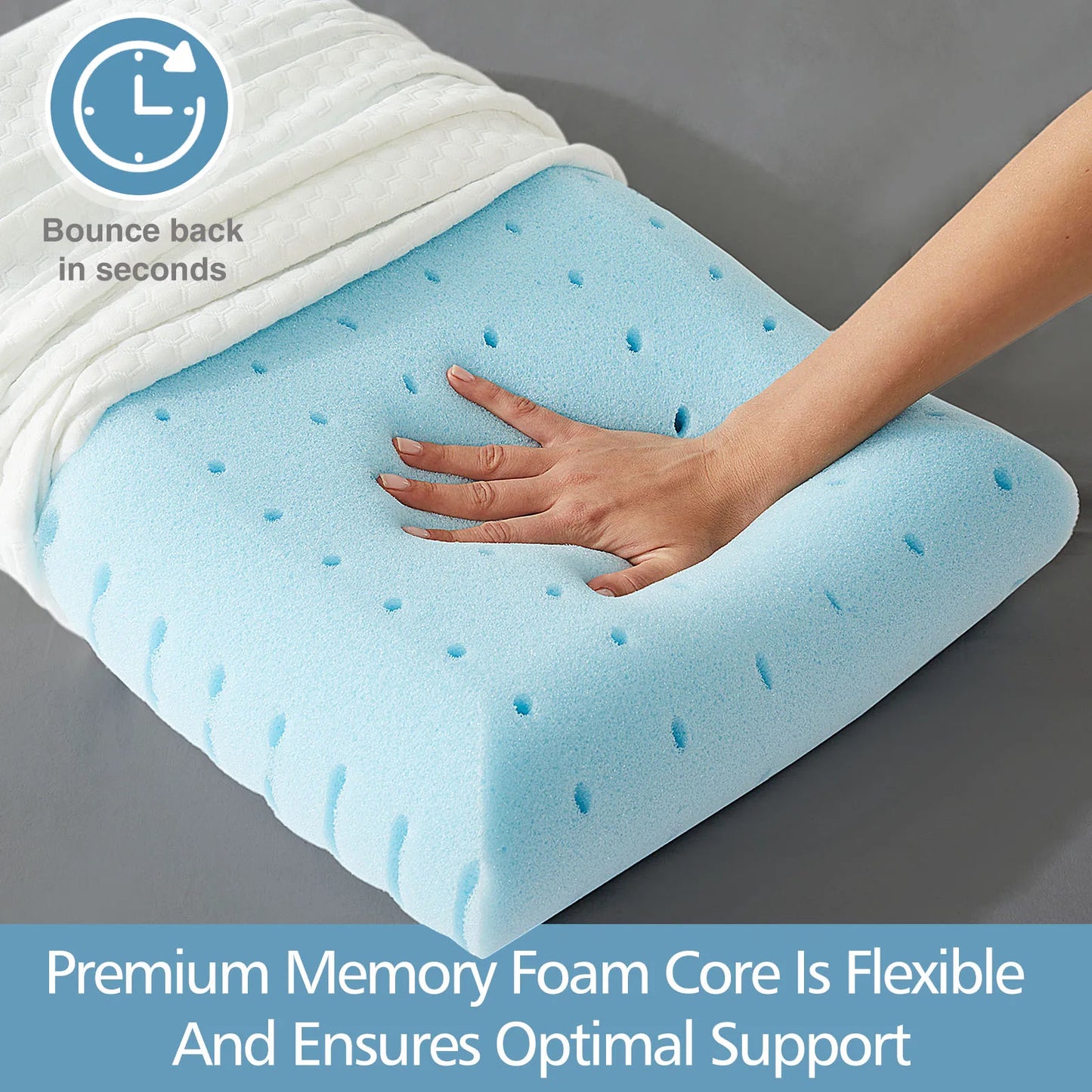 JHK Memory Foam Neck Pillow Premium Removable Cover