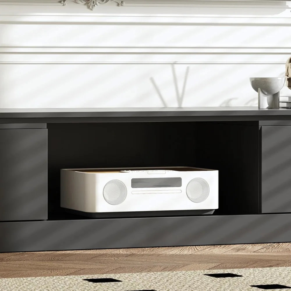 Extendable TV Stand with 2 Drawers, Modern TV Console Table with Shelf, Media Console Table Entertainment Center for Living Room