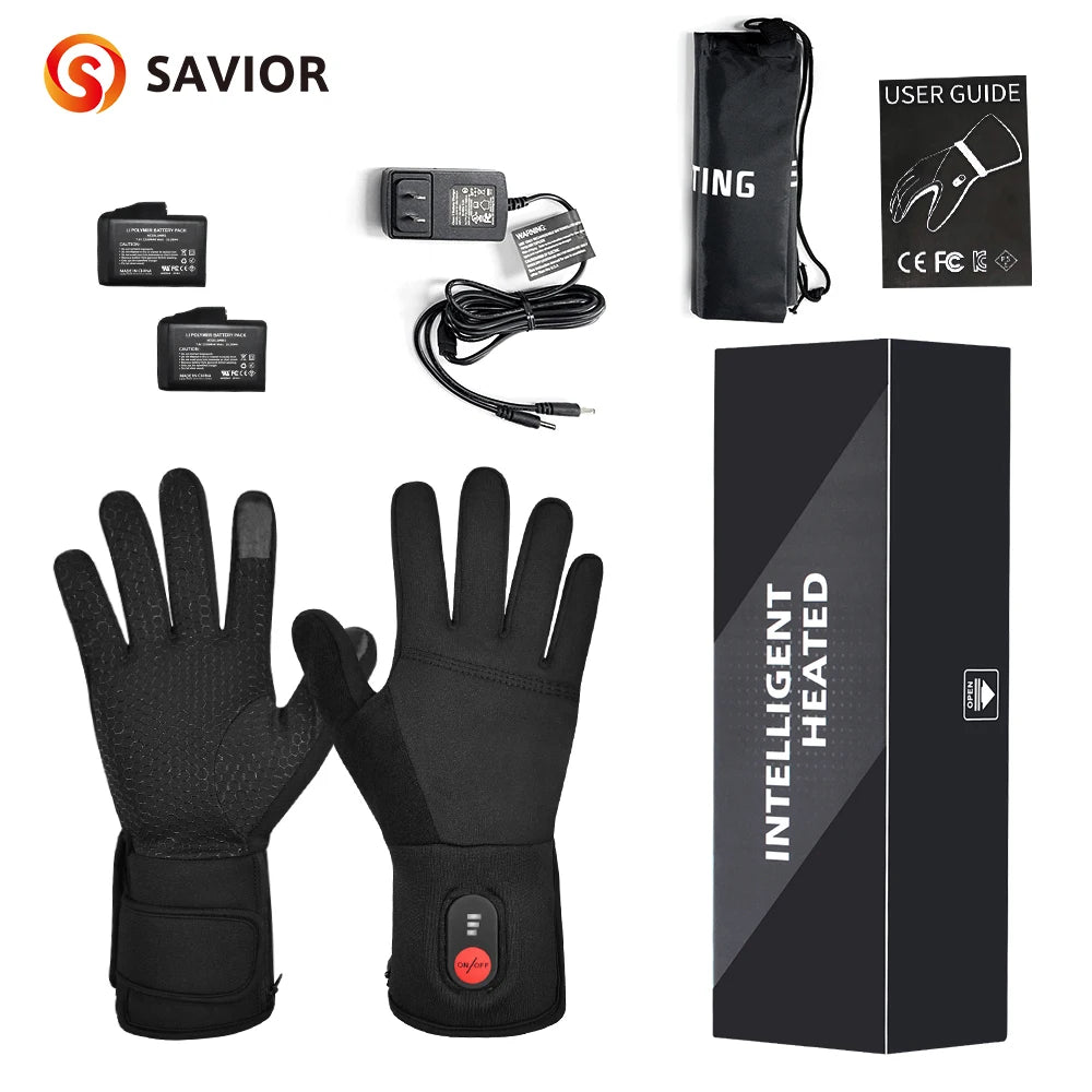 Rechargeable Electric Heated Gloves Waterproof Touch Screen