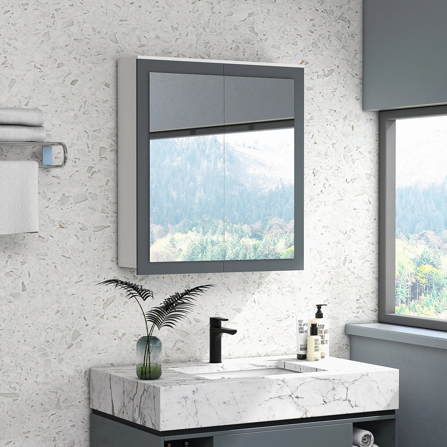 Kleankin Wall Mounted Medicine Cabinet With Mirror 27 By 30