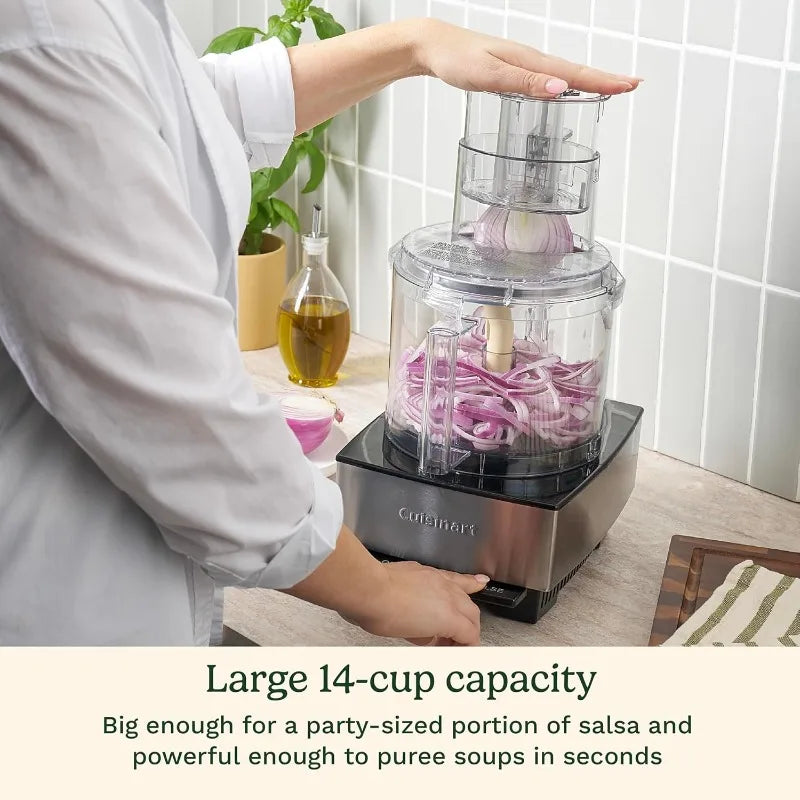 Cuisinart Food Processor 14-Cup Vegetable Chopper for Mincing, Dicing, Shredding,Puree&Kneading Dough,Stainless Steel.