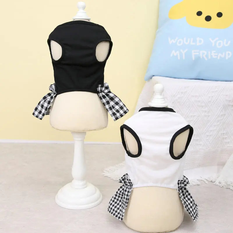 Luxury Plaid Summer Pet Dress for Small Dogs & Cats
