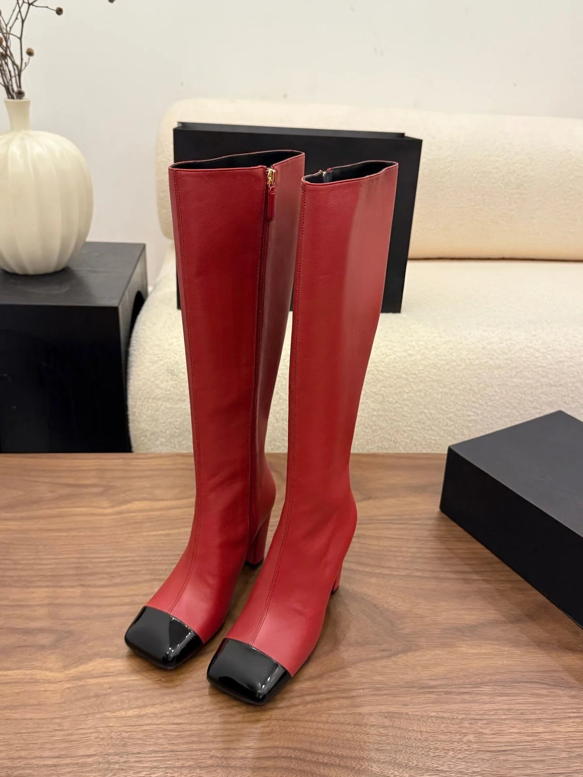 Women’s Square-Toe Knee-High Boots | Block Heel Tall Boots
