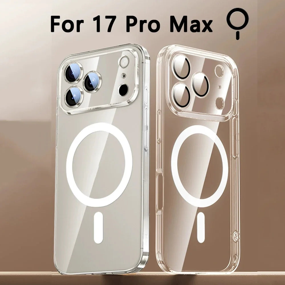 Premium Magnetic Wireless Charging Case for iPhone .Shockproof Clear Protective Cover