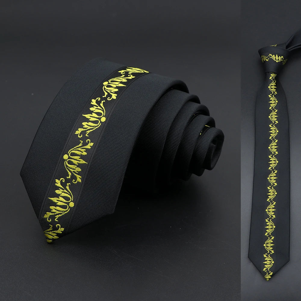 Men’s Skinny Floral Paisley Tie. Modern Wedding and Business Necktie