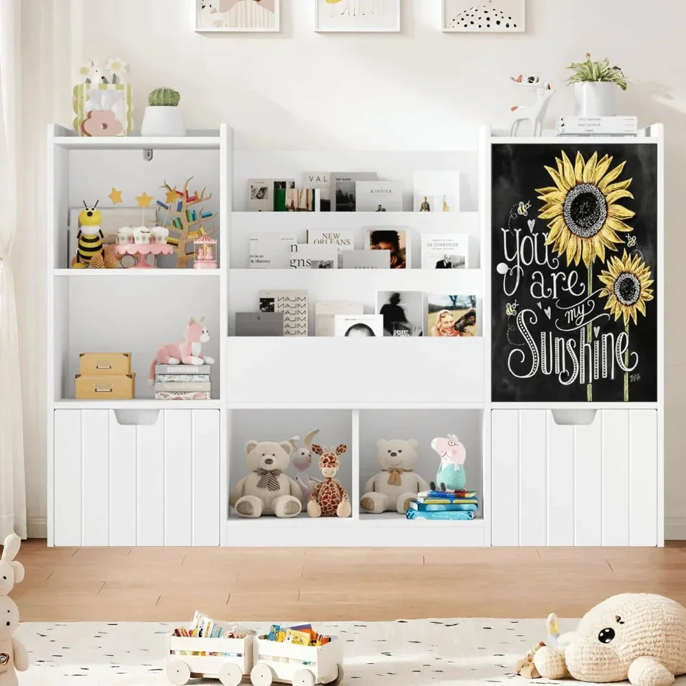 Toy Storage Organizer Bookshelf Chalkboard Mobile Bins