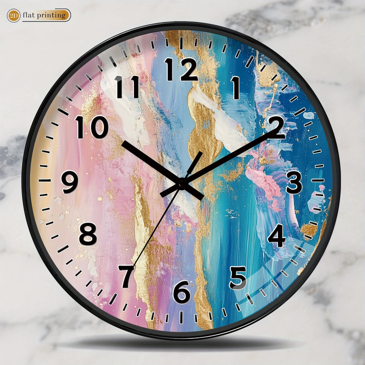 Pastel Sky & Clouds Wall Clock – Colorful Modern Home Décor