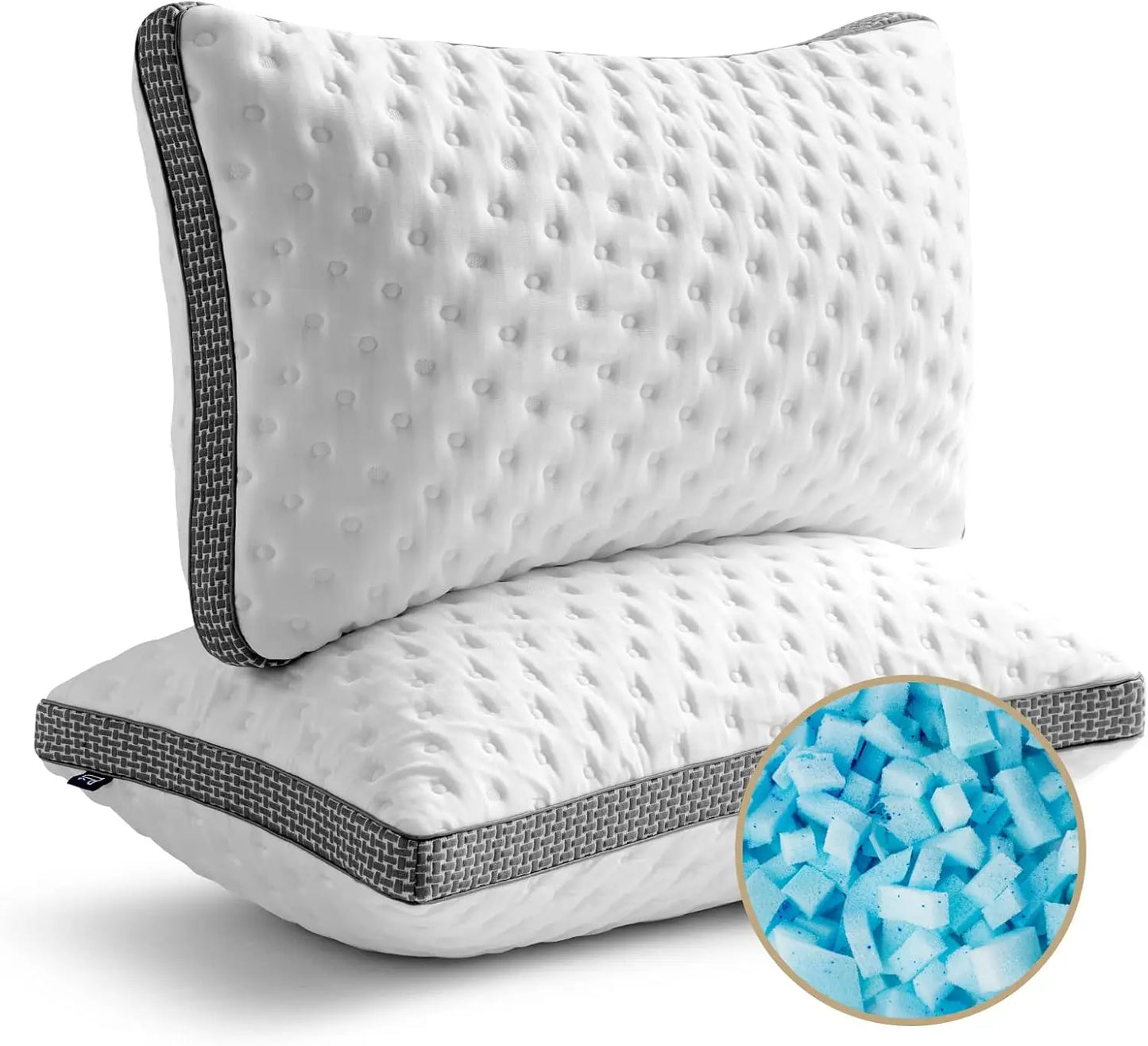 BedStory Cooling Gel Memory Foam Pillows Queen Size Set 2