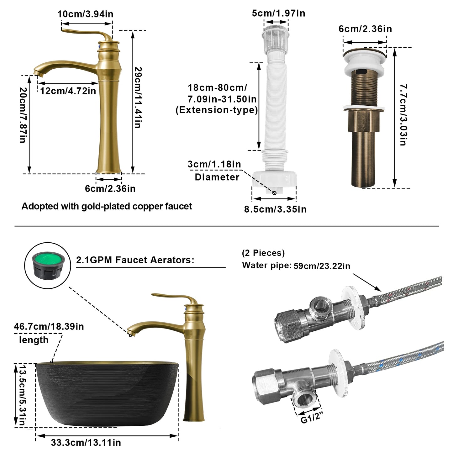 Floating Wall Mount Vanity Set With Ceramic Sink And Faucet