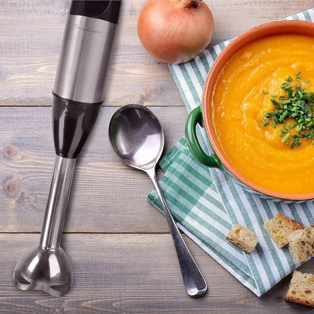 4 In 1 Immersion Blender Set 6 Speed Hand Mixer Whisk Food Processor 32oz Beaker Ideal For Soups Milkshakes Salsa