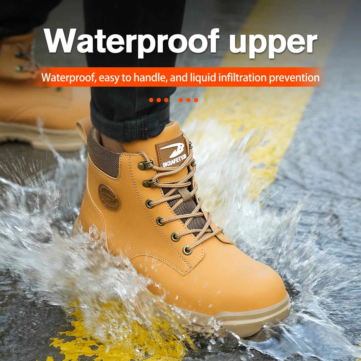 High Top PU Safety Shoes Anti Smash Anti Puncture Breathable