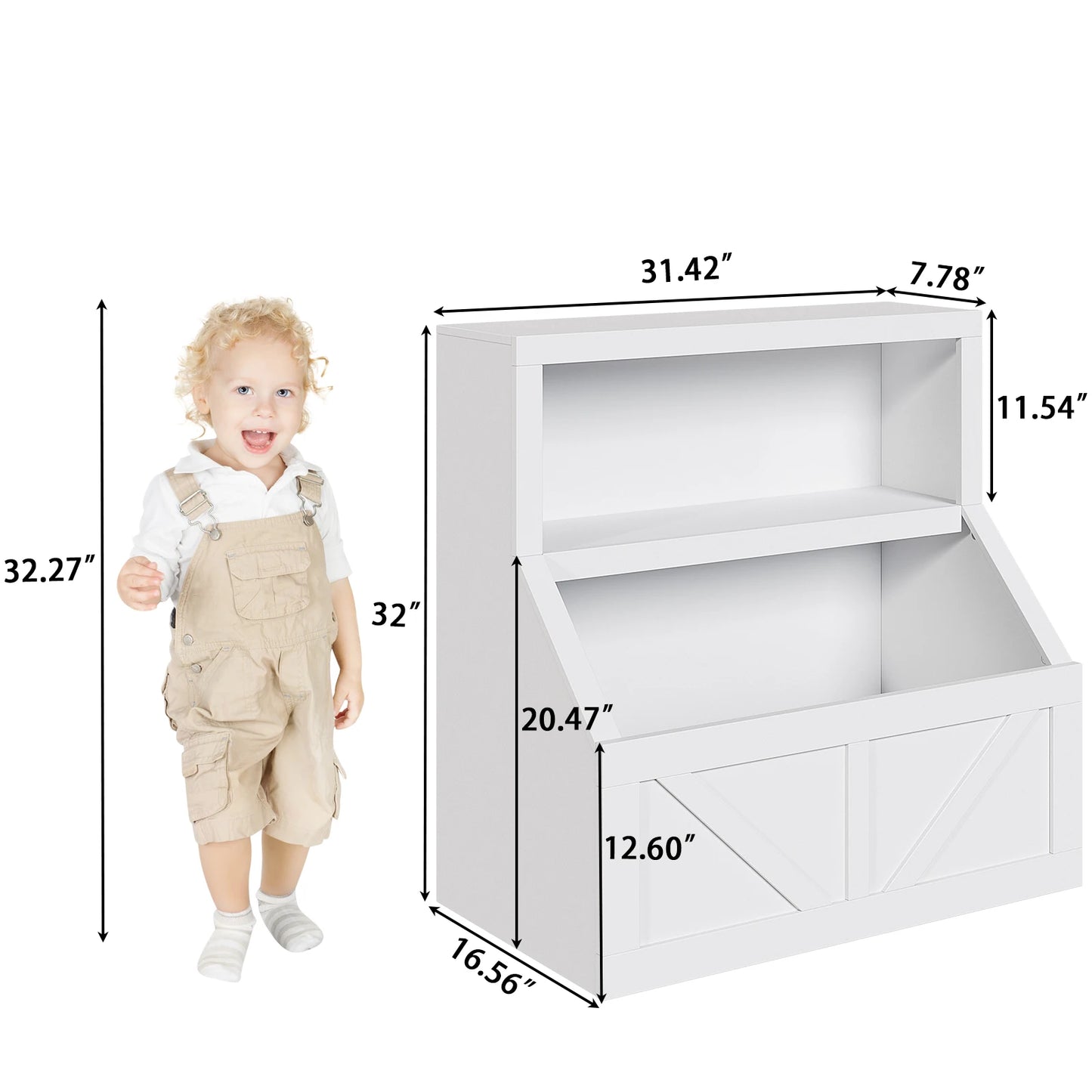 Kids Bookcase Toy Storage Organizer Cabinet Children Bookcase Wooden Toy Storage Cabinet for Playroom Nursery Hallway School