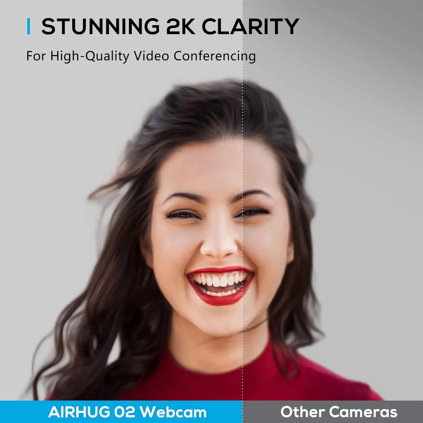 2K HD Webcam with Privacy Cover, 78° Wide Angle Lens & Built-In Microphone for Video Conferencing, Streaming & Remote Work