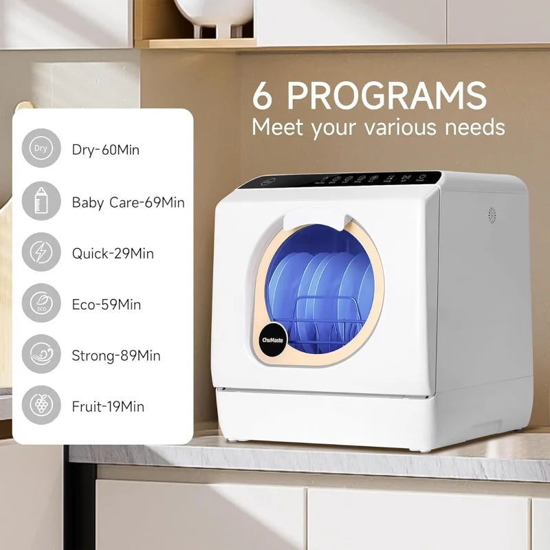Dishwasher Machine.Countertop Dishwasher With Tank Portable Dishwasher Two Water Supply Methods, Suitable For Apartments
