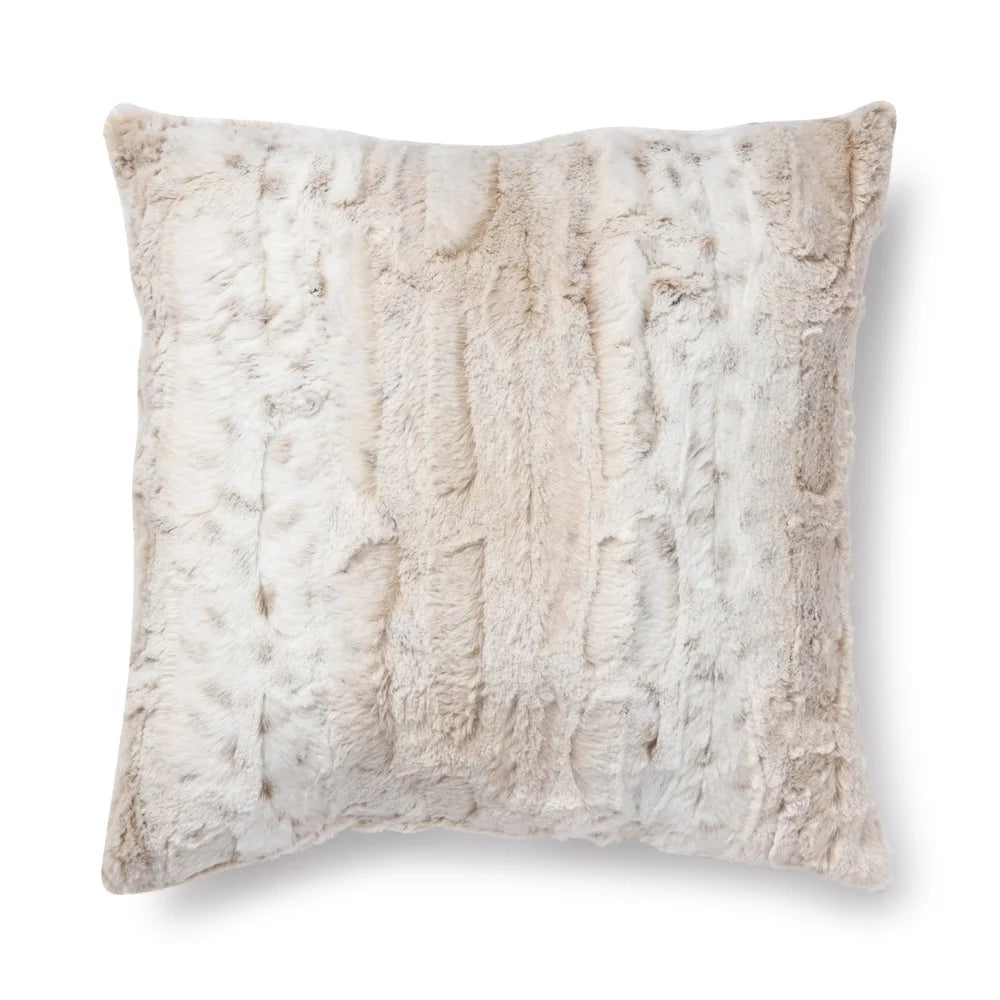 Faux Snow Leopard Fur Decorative Pillow 18x18 Indoor Decor
