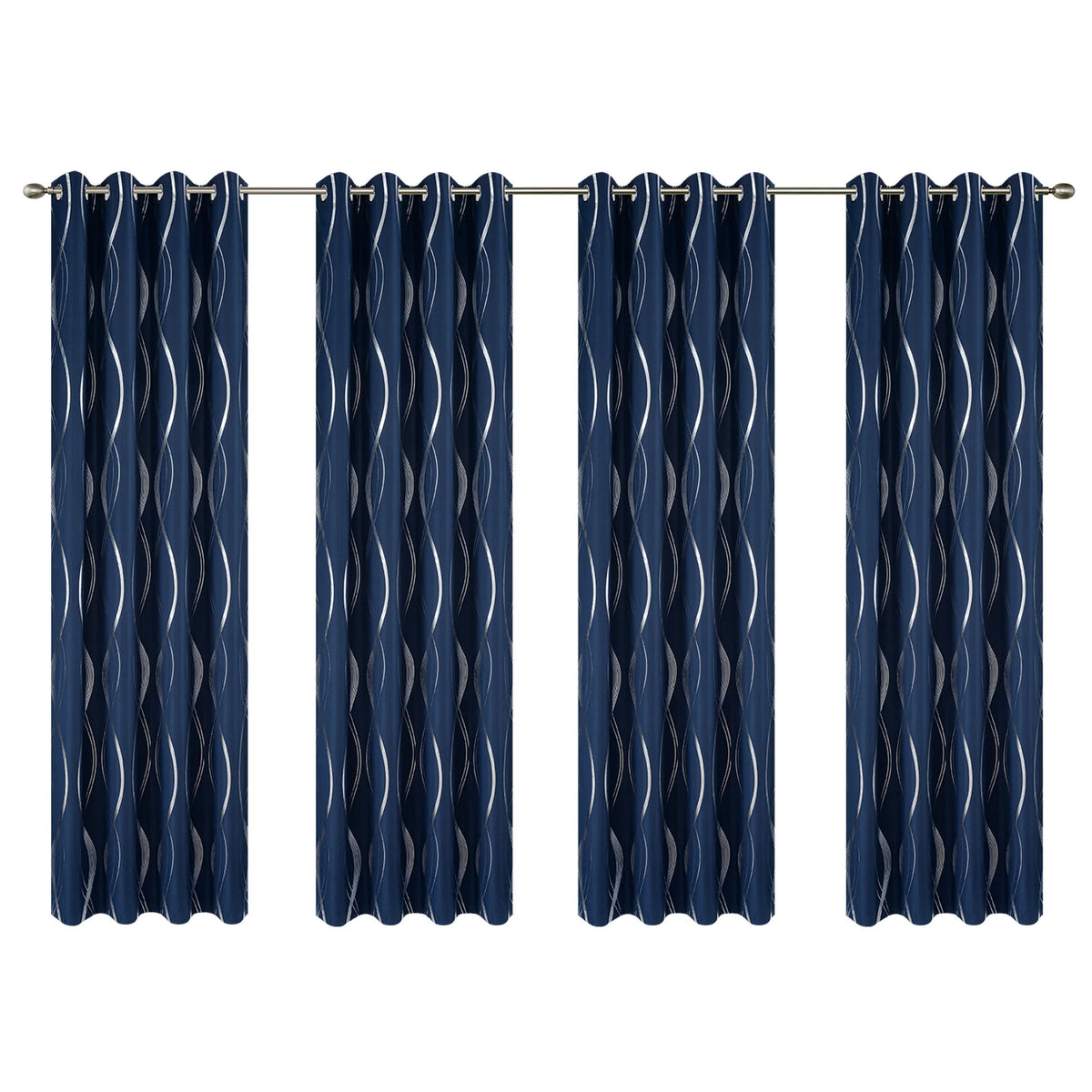 4-Panel Silver Foil Blackout Curtains | Heavy Window Panel Set
