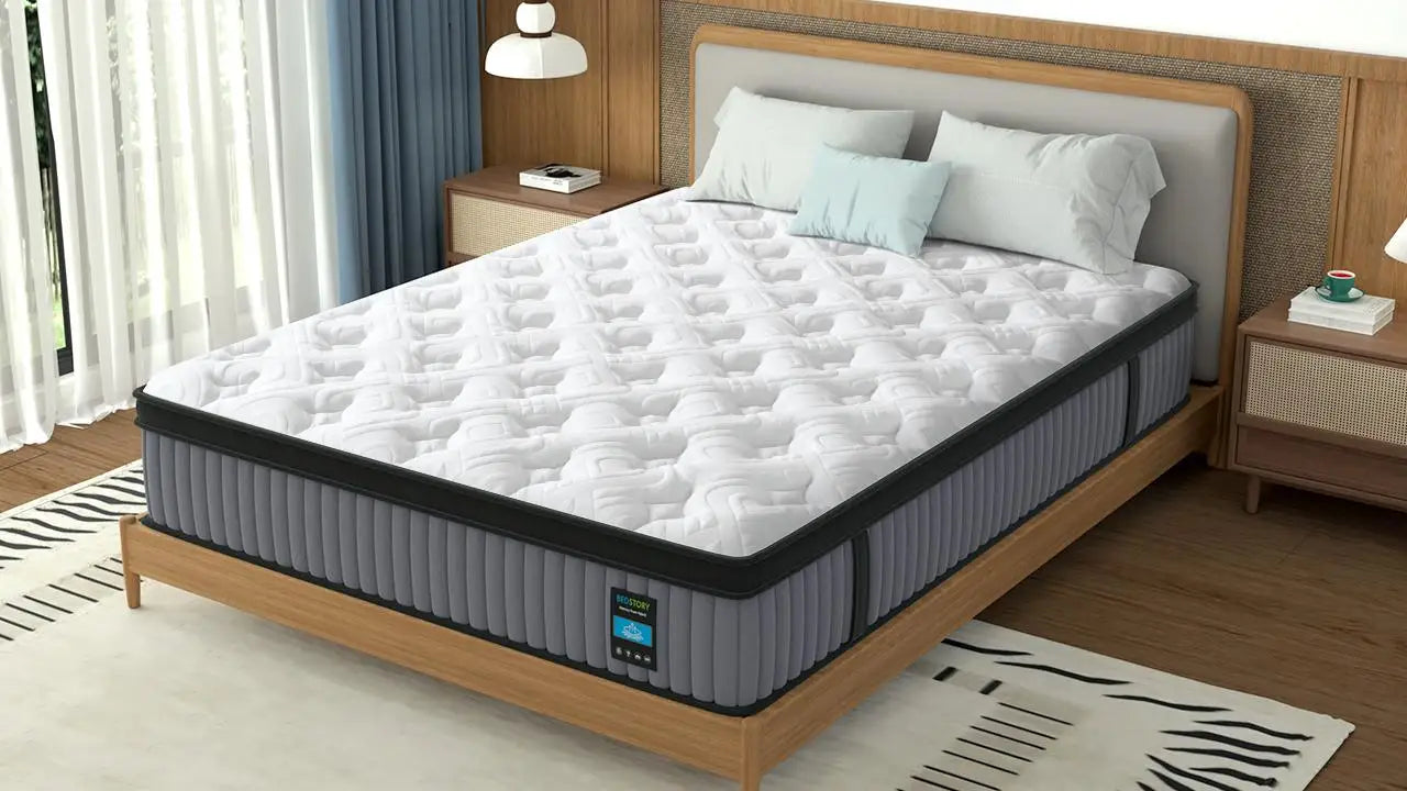 BedStory 12-14'' Queen Size Mattress,Twin/Full/King Hybrid Mattress - Gel Memory Foam & Pocket Springs, Manufactured in USA