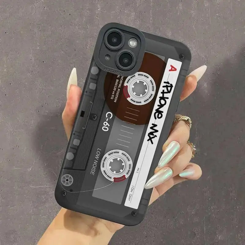 Retro Tape Card Print Phone Case Protector For iPhone Samsung