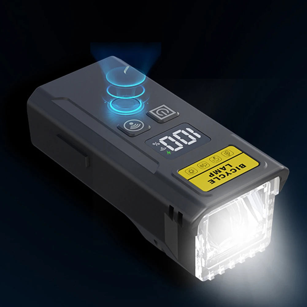 Bicycle Headlight with Horn Smart Light Sensor Bicycle Front Lamp Remote Control Bike Headlight Flashlight Bicycle Accessories