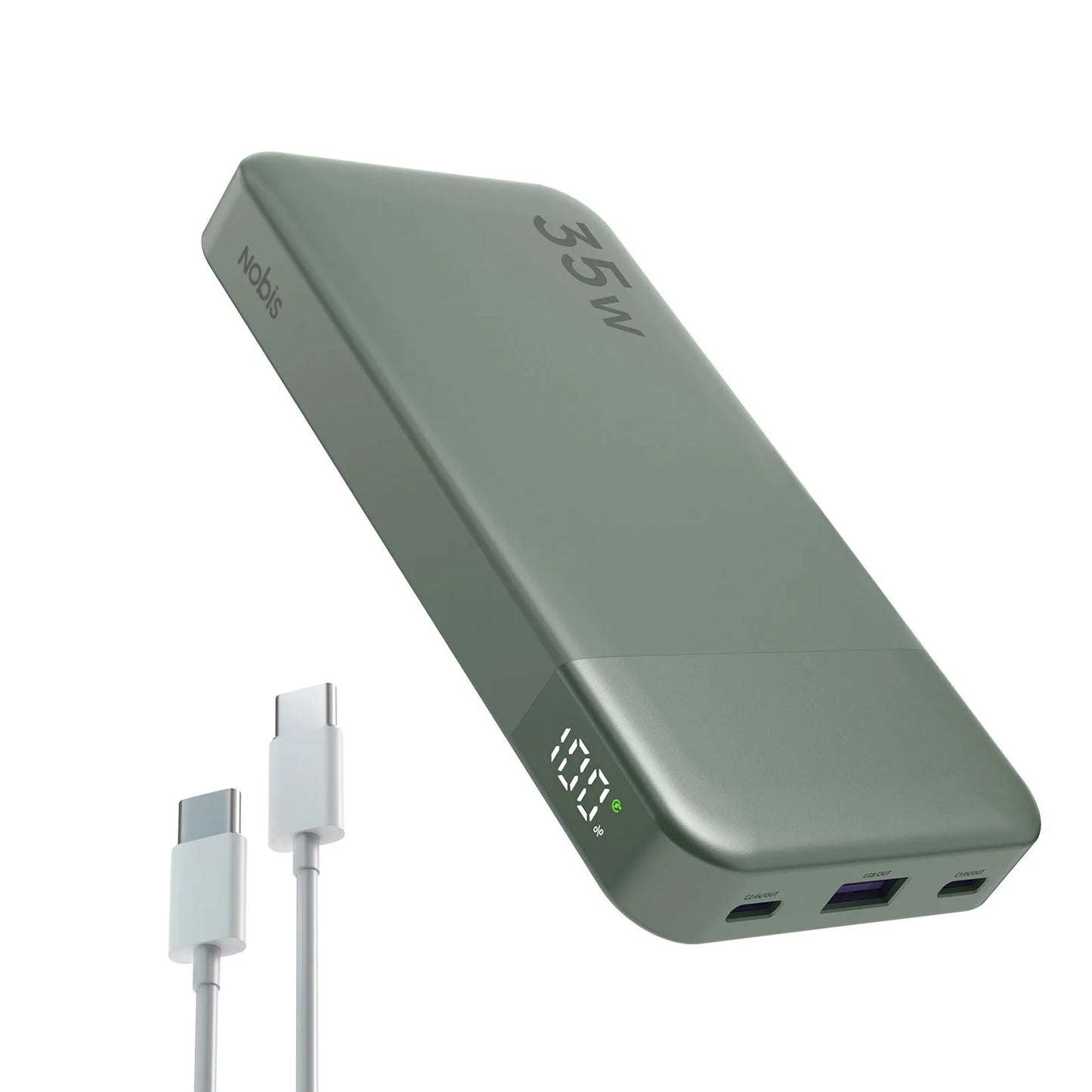 Nobis Mini Slim 10000mAh Power Bank 35W Fast Charging Portable Battery Pack