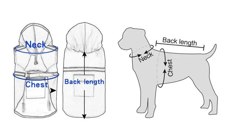 Reflective Waterproof Dog Raincoat Cloak