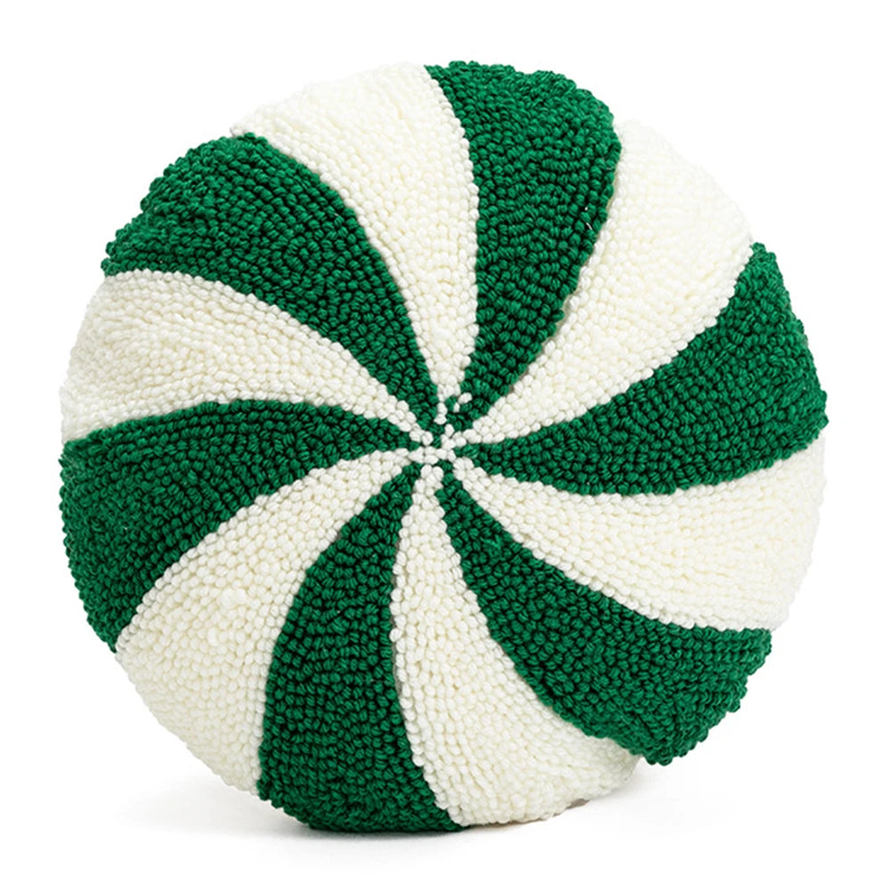 Christmas Plush Spiral Candy Shaped Pillow Festive Cushion