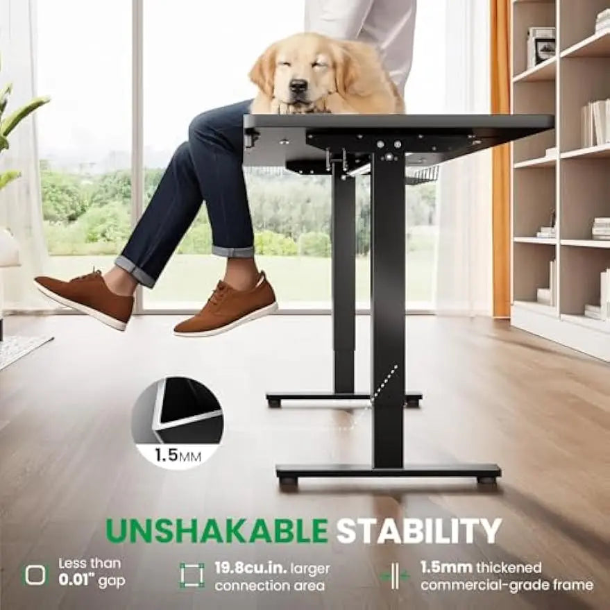 Electric Standing Desk Adjustable - 48 x 24 Inch Sit Stand up Desk with Cable Management - 3 Memory Preset Adjustable Height