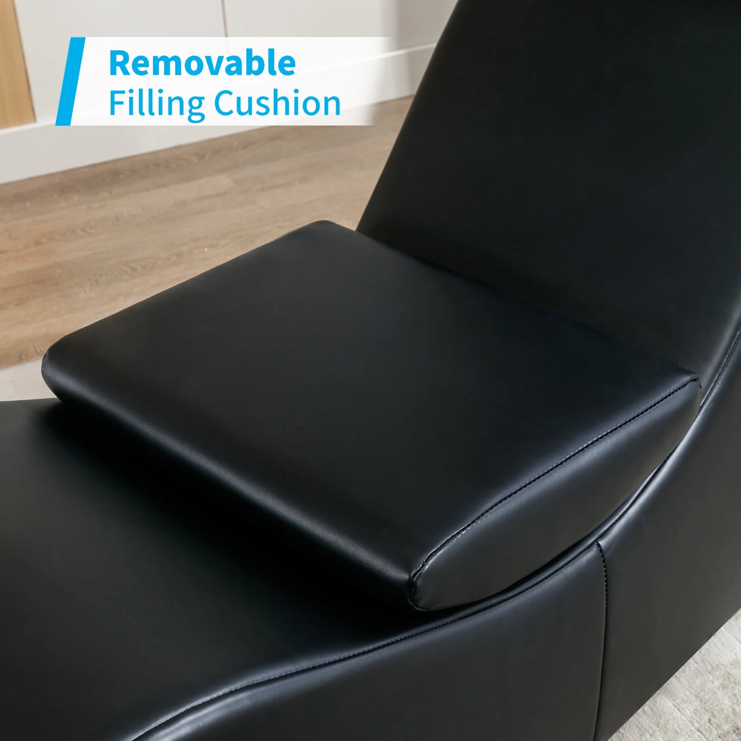 Curved Yoga Chaise Lounge for Adult Stretching, Exercising and Relaxing, Indoor Lounge Chair with Adjustable Head Cushion