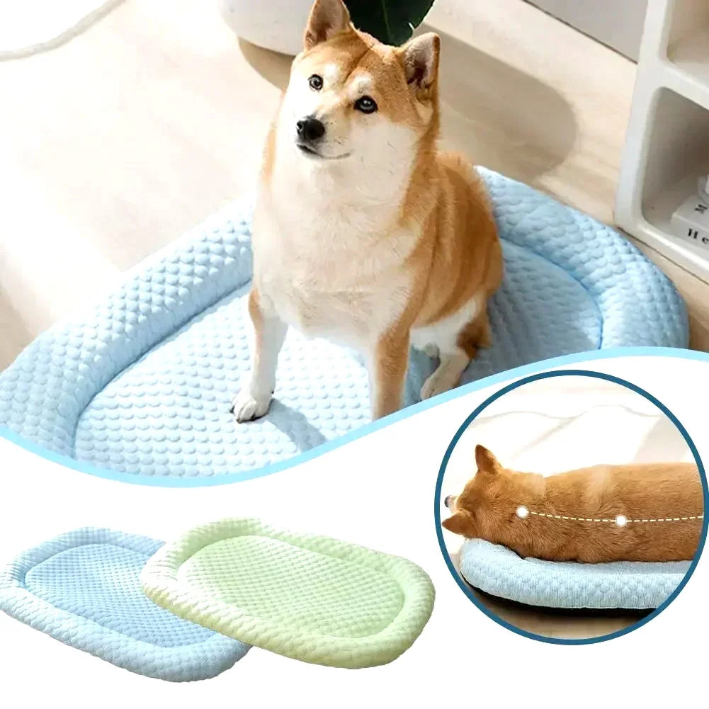 Ice Silk Cooling Dog Bed with Removable Cushion | Summer Pet Sleep Nest for Dogs & Cats