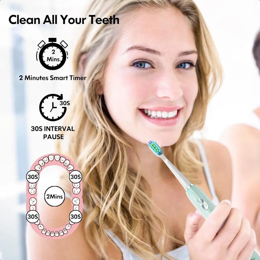 Rechargeable Electric Toothbrush for Adults Sonic 9 Heads