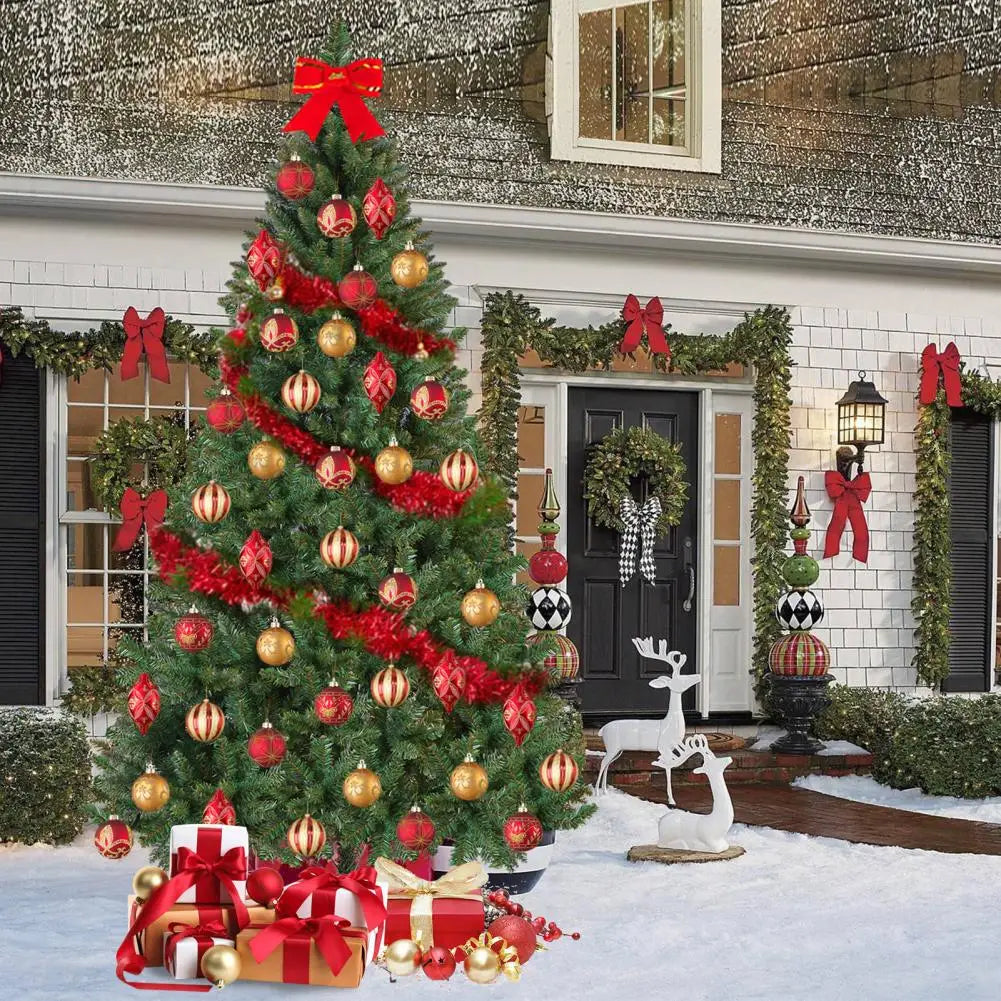 5FT Artificial Christmas Tree with Iron Base Christmas Holiday Pencil Tree with Thick Branch Tips Winter Party Christmas Decor