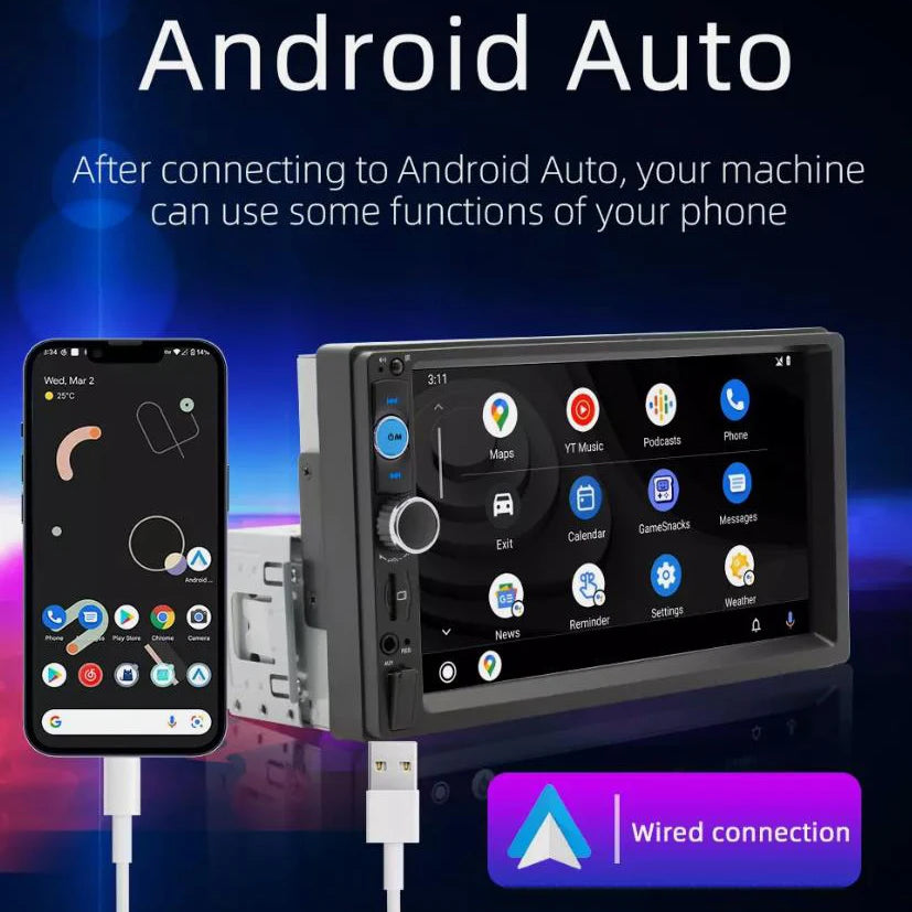 7-Inch Single DIN Touchscreen Car Stereo .Wireless CarPlay, Android Auto, Bluetooth & Backup Camera Support