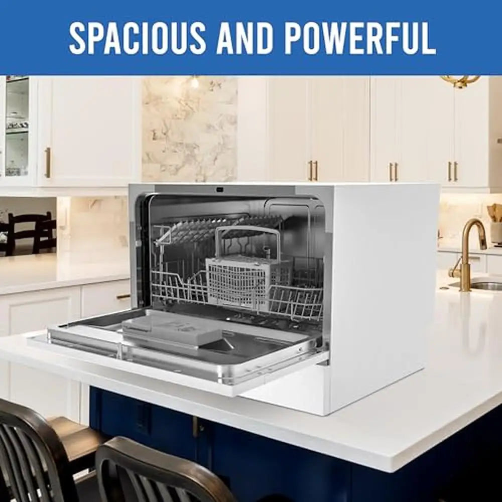 Mini 6-Place Setting Countertop Dishwasher Portable Compact Dishwasher with 7 Wash Programs Ideal Small Spaces Apartment RV Boat