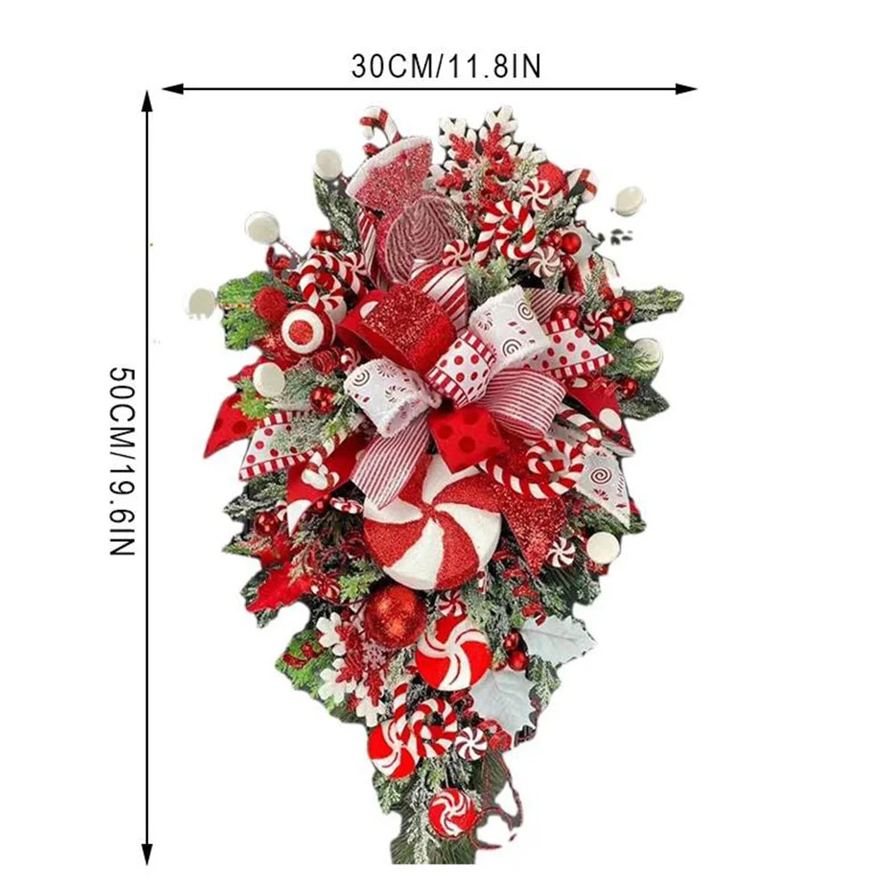 Artificial Xmas Ornament Candy Upside Down Tree Upside Down Artificial Christmas Tree Home Window Door Wall Hanging Decoration