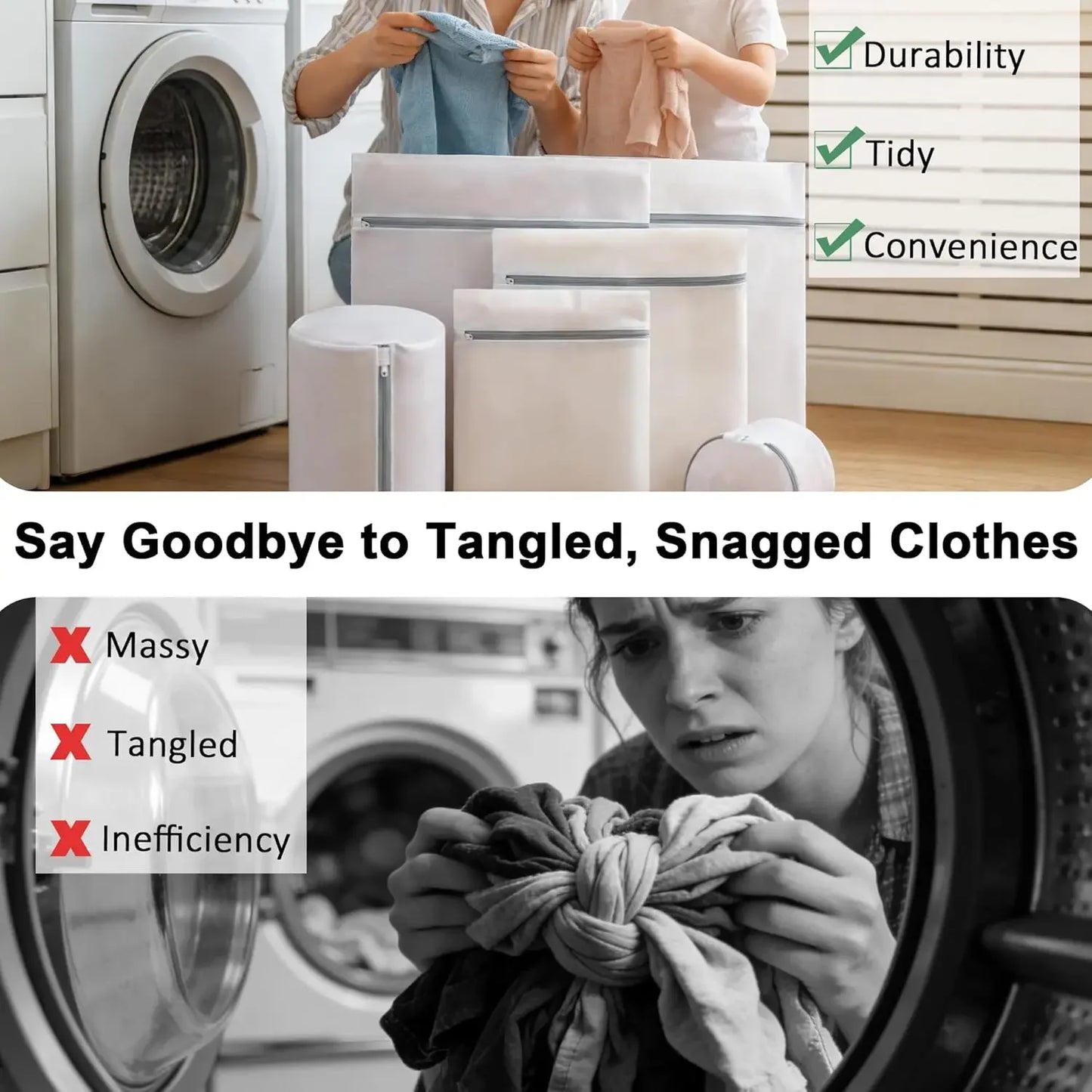 Reusable Mesh Laundry Bags for Delicate Clothes, Lingerie, Sweaters & Machine Washing