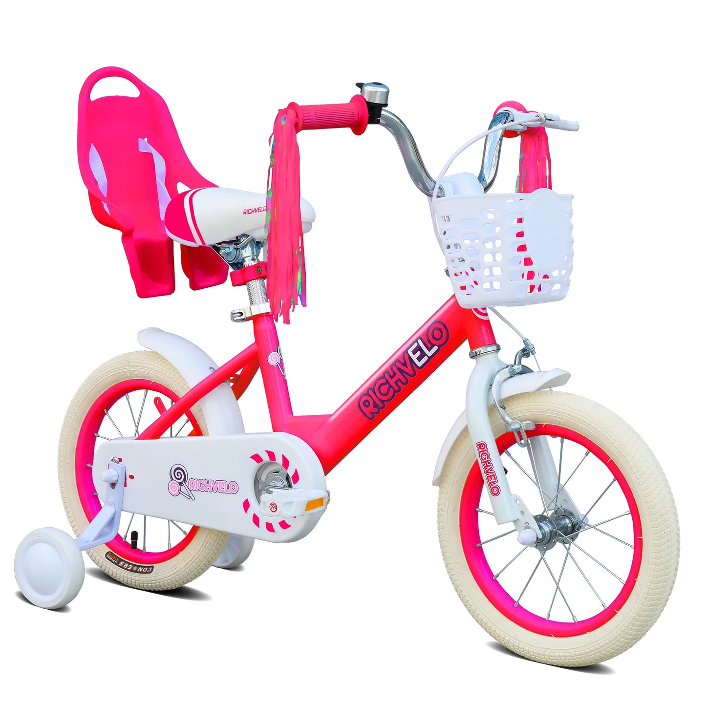 Kids Girls Bicycle 12–16 Inch .Bike with Training Wheels, Basket & Adjustable Seat for Ages 2–7 Description