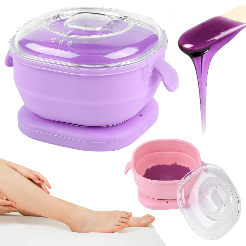 Silicone Wax Warmer Foldable Wax Heater 100W Electric Hot Wax Warmer Machine 400ml Hair Removal Wax Machine for Hair Removal
