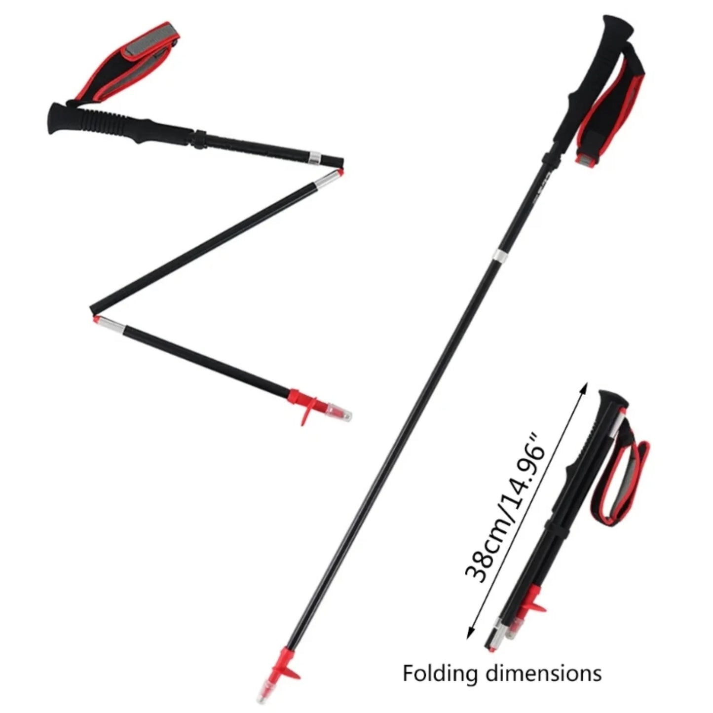 Foldable Trekking Pole . Lightweight Adjustable Hiking & Walking Stick for Outdoor Adventures