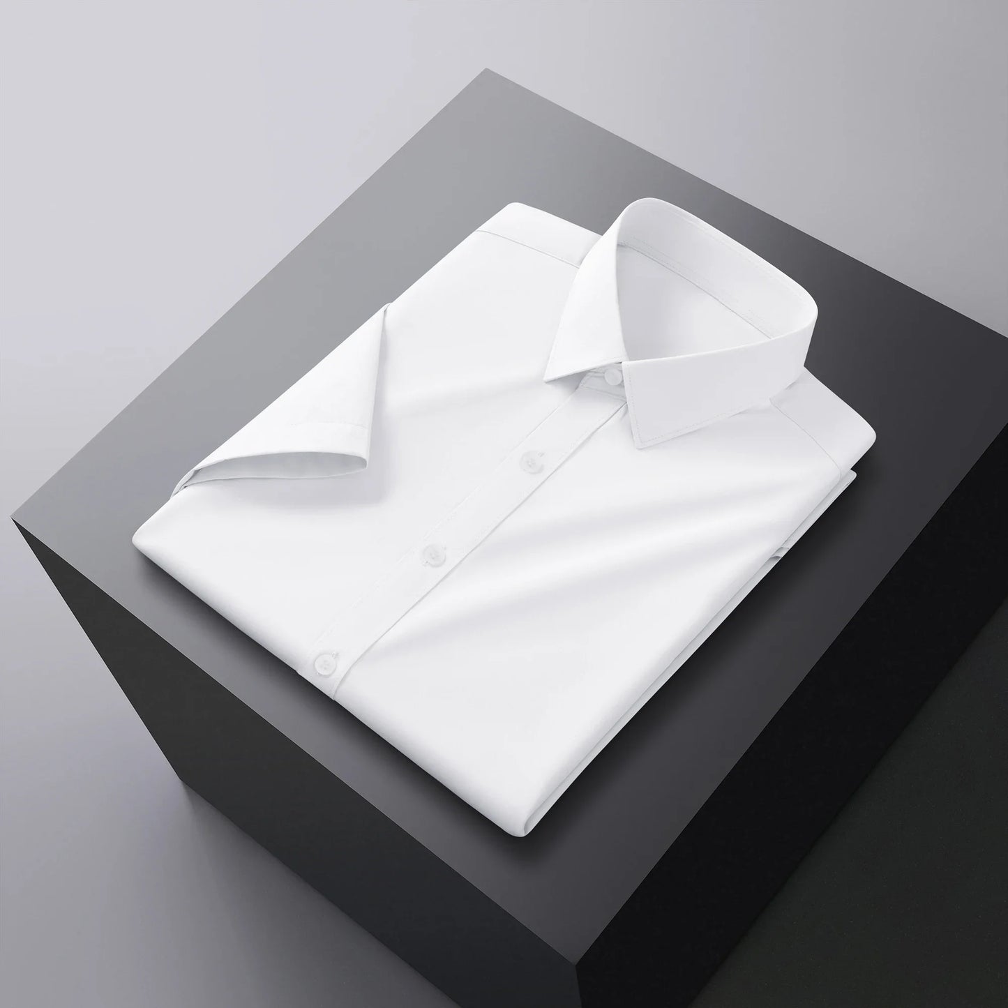 Men’s Business Casual Short Sleeve Shirt .Solid Color Summer Button Down