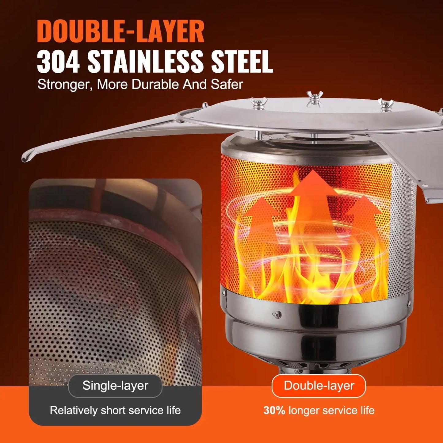 Propane Patio Heater 50000 BTU Hammered Bronze Round Table