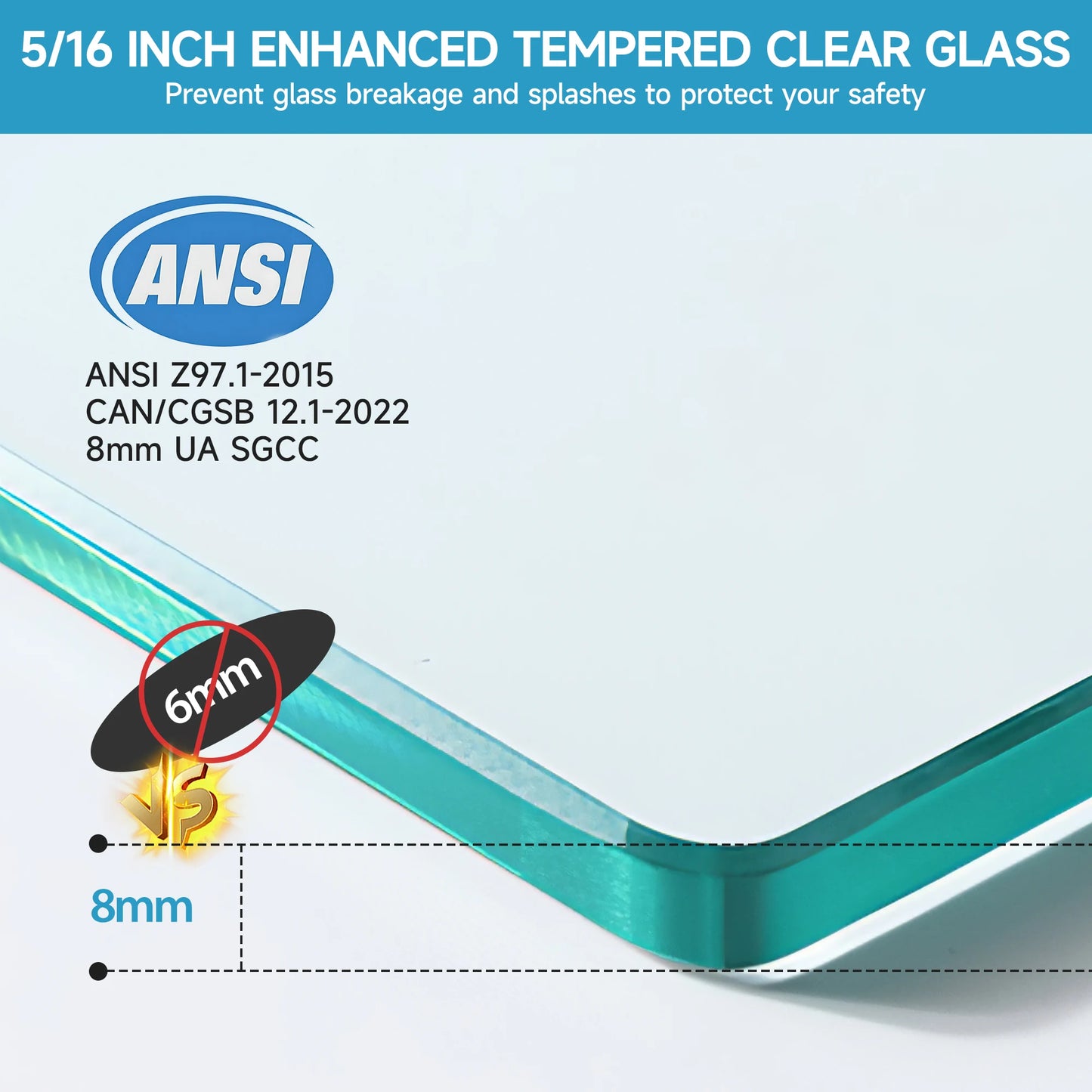 56-60"x60" H Bathtub Shower Door, Single Sliding Shower Door, 5/16" (8mm) Tempered Glass Bathroom Glass Sliding Door