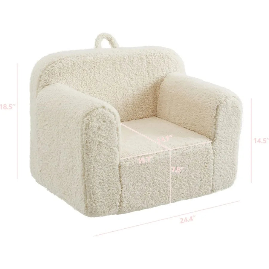 Sherpa Toddler Armchair Sofa .Cozy Plush Kids Lounge Chair for Boys & Girls