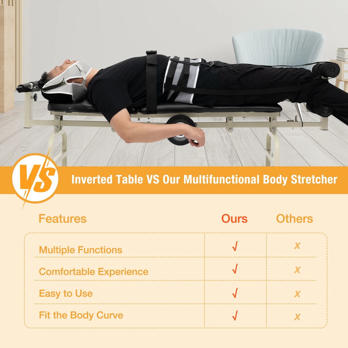 Multifunctional Body Stretcher Fitness Equipment Medical Spinal Traction Lumbar Spine Keyboard Protrusion Corrector Yoga Bed