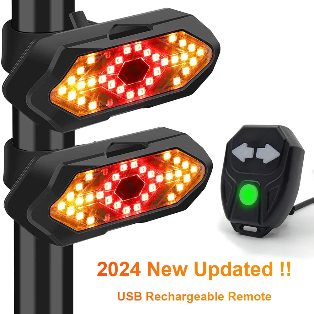 Remote Bicycle Rear Light IPX4 Waterproof Bike Turn Signal Lights 900mAh LED Bicycle Lamp Bike Wireless Remote Control Taillight
