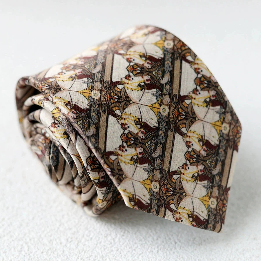 8cm Width New Design Printed Neckties Retro Anchor Animal Green Brown Neck Ties For Men Daily Wear Shirt Tuxedo Accessories Gift