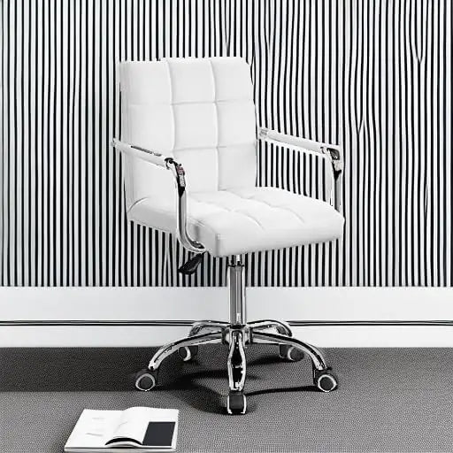 Modern Adjustable PU Leather Office Chair with Swivel Base & Arm Support