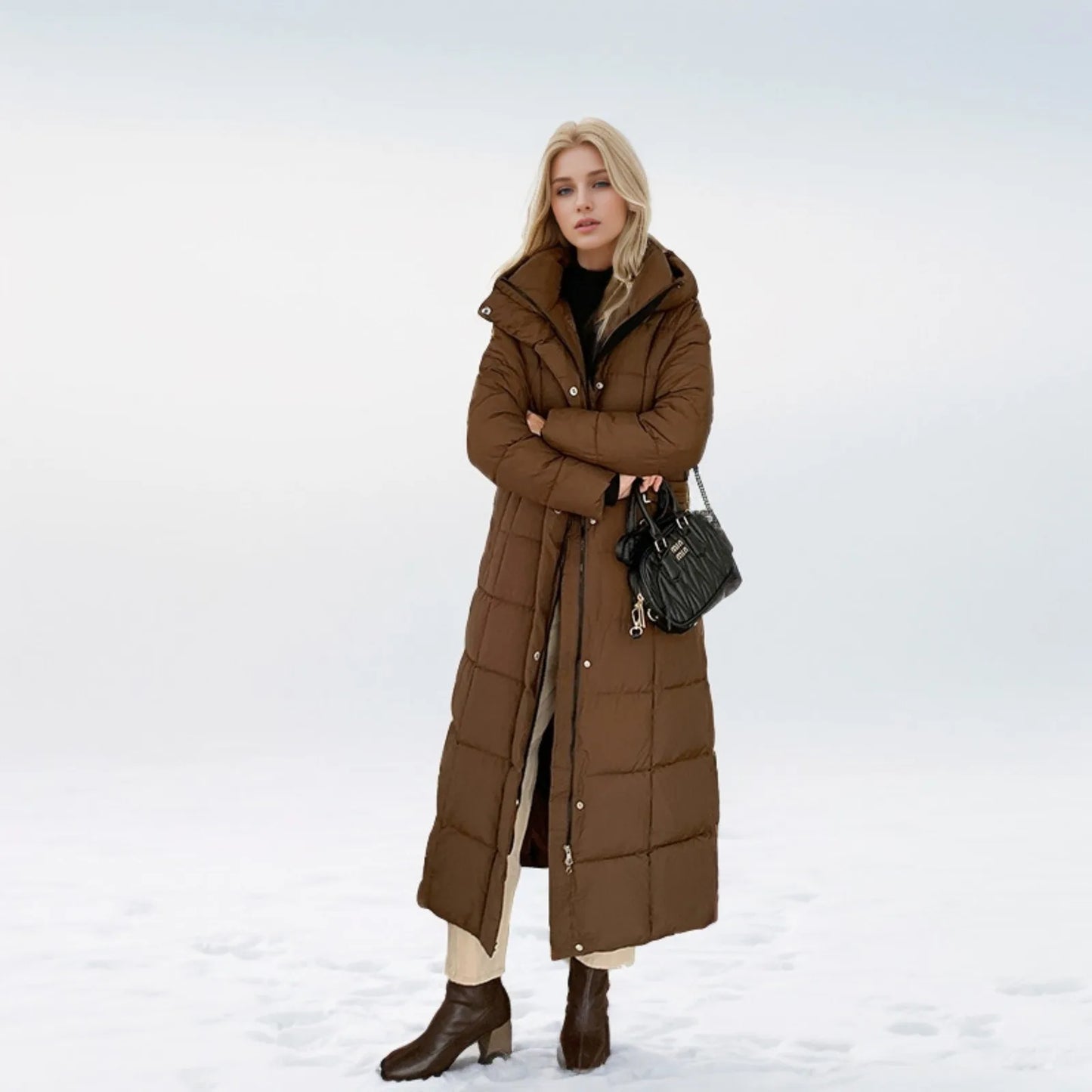 Black Winter Coat For Women Korean Oversized Hooded Parka