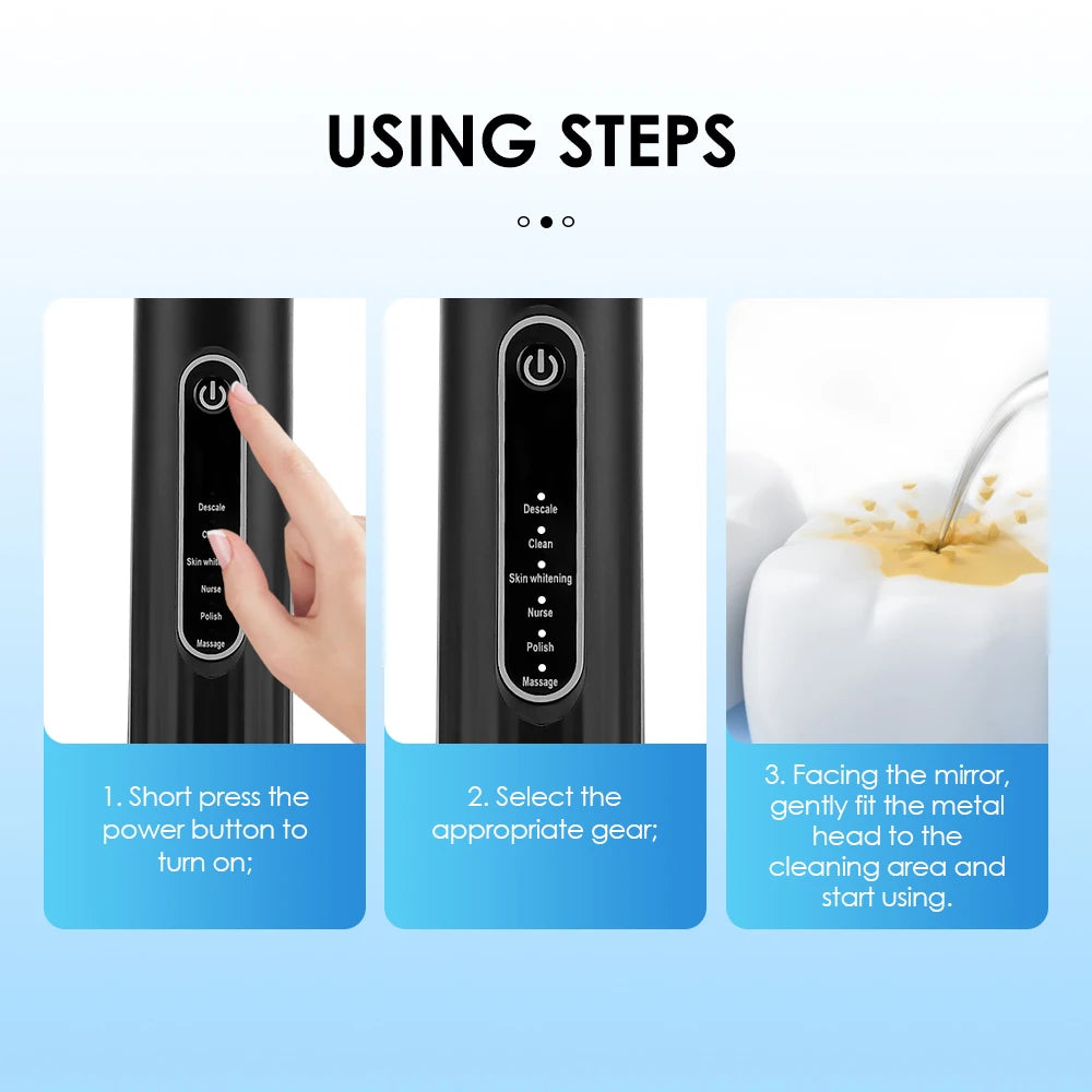 2 and 1 Electric Teeth Ultrasonic Electric Toothbrush Cleaner Dental Scaler Teeth Whitening Tartar Removal Sonic Tooth Brush