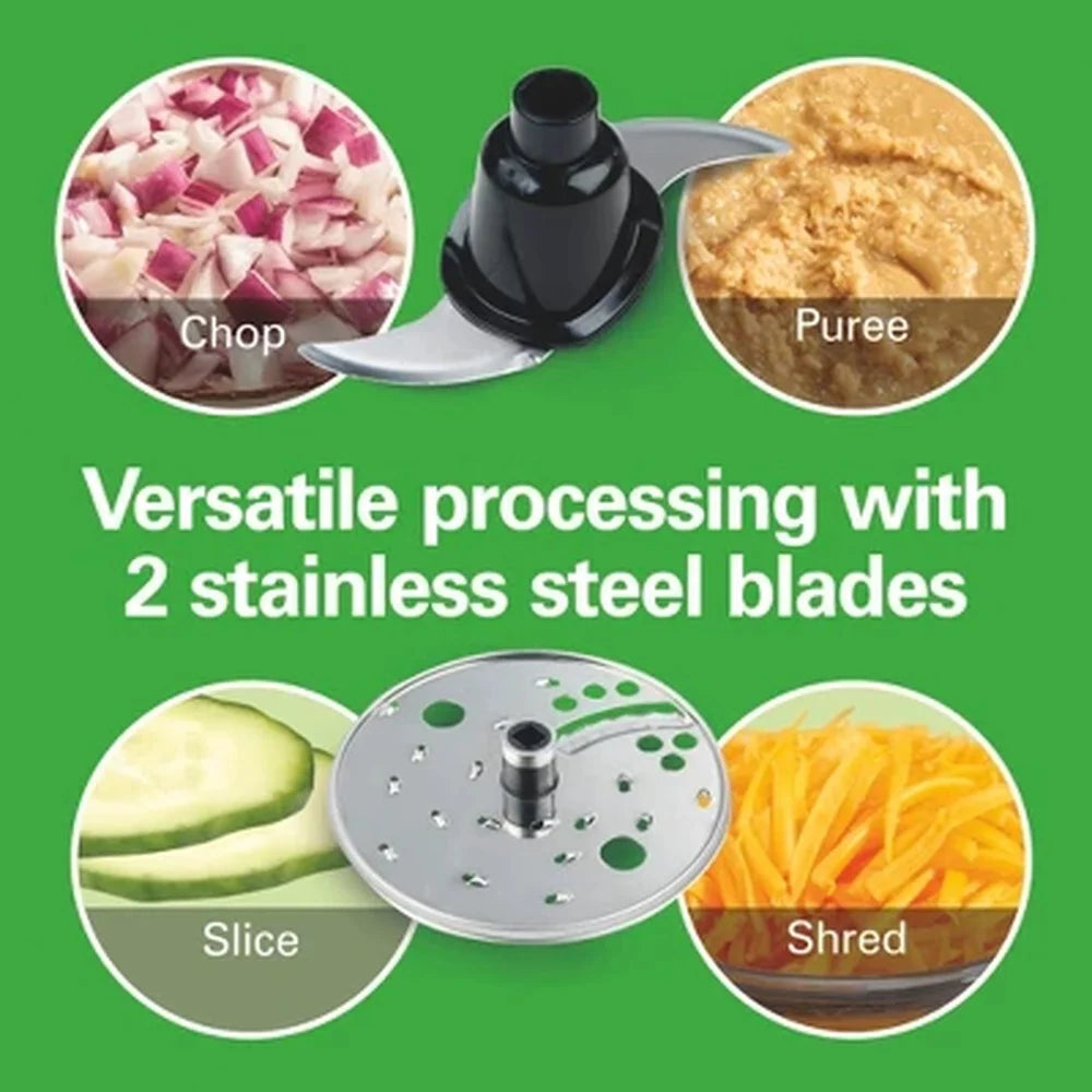 12 Cup Food Processor 4 Cup Mini Bowl 500W Powerful Motor